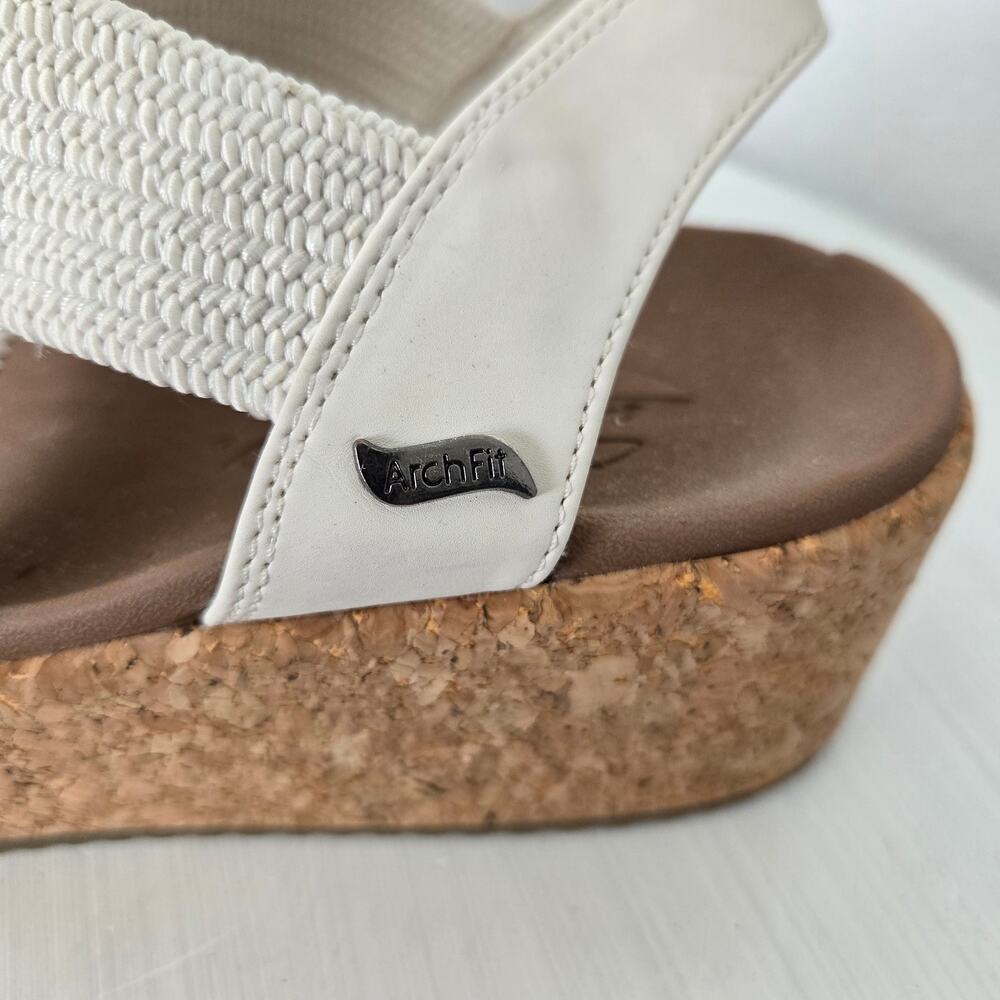Skechers Arch Fit Beverlee Love Stays White Wedges Slingback Sandals Size 10 - Picture 3 of 10